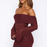 In Too Deep Long Sleeve Knit Top Burgundy