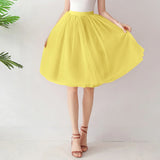 2025 Women Denim Workwear Skirt Draw Pleat Casual Fashion Elastic Waist Skirt