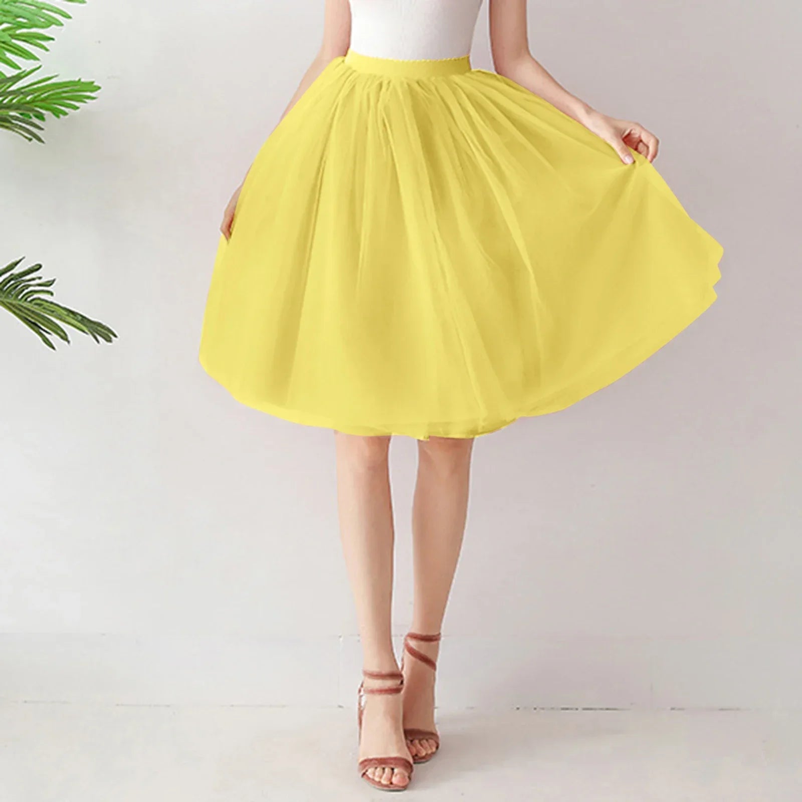 2025 Women Denim Workwear Skirt Draw Pleat Casual Fashion Elastic Waist Skirt