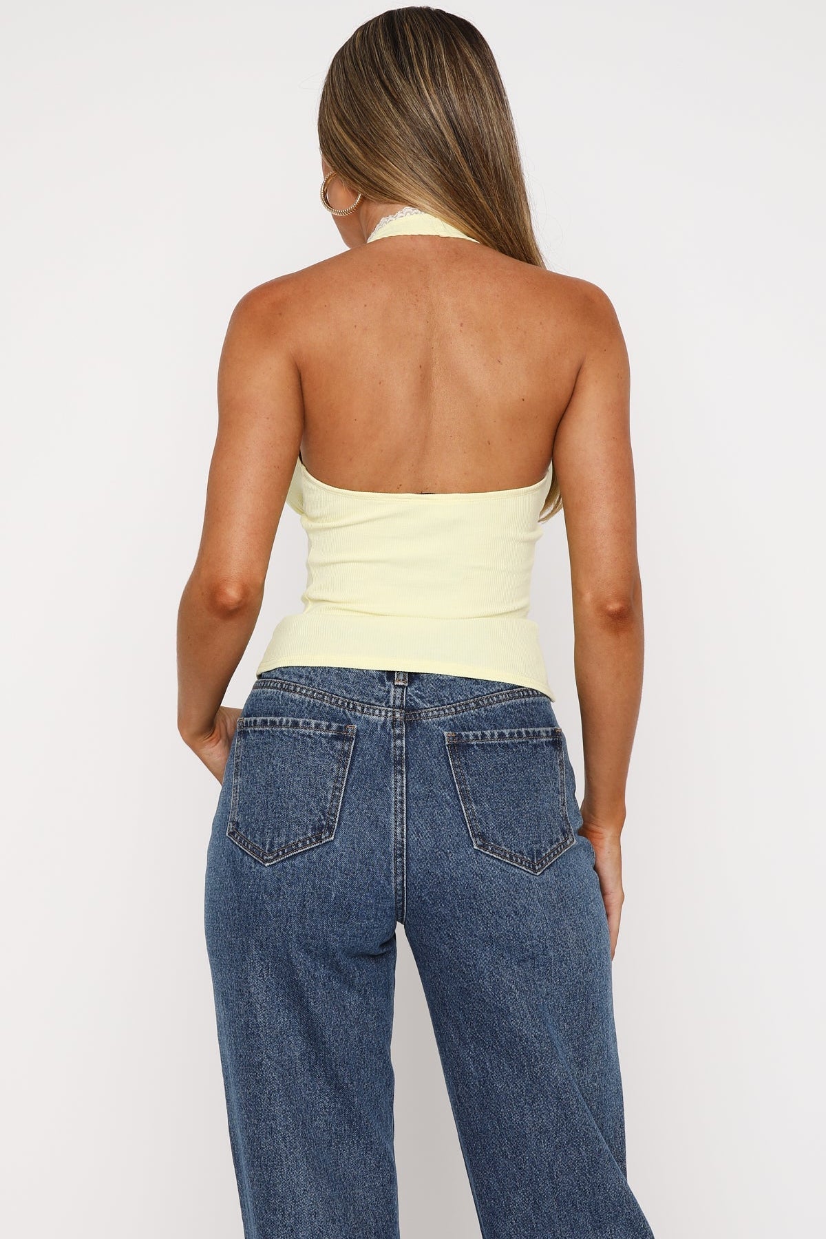 Believing The Lies Halter Top Lemon
