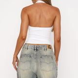 Believing The Lies Halter Top White