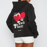Twin Flame Oversized Hoodie Charcoal