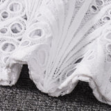 Elastic Waist Sheer Panel Cutout Bodycon Skirt