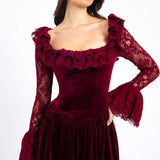 Velvet Bell Sleeve Bodycon Dress