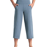 Lounge Yoga Capris Pants Bootleg Tummy Control High Waist Workout Flare Crop Pants