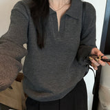 Slouchy Polo Style Sweater