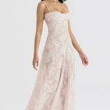 Lace Tie-Strap Romantic Maxi Dress