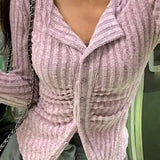 Vintage V-Collar Knit Cardigan