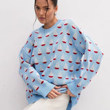 Casual Sailboat Jacquard Pullover Sweater