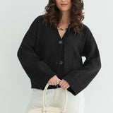 Loose Fit V Neck Cardigan Sweater