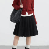 Red Twist Knit O-Neck Cardigan