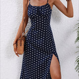 Spaghetti Strap Slit Floral Dress