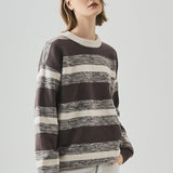 Loose Fit Round Neck Striped Sweater