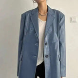 PU Leather Oversized Casual Blazer