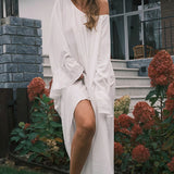 Solid Loose Slouchy Flared Hem Maxi Dress