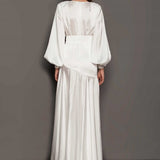 Phoebe V-neck Belted Slit Maxi Dress