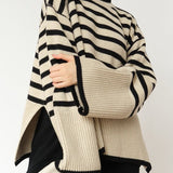 Chic Striped High Neck Sweater