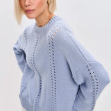 Casual Lace Knit Pullover Sweater