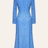 Long Sleeve Sequined Midi Maxi Dress