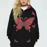Gothic Butterfly Print Hoodie