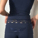 Solid Wing Sequin Embroidered Casual Pants