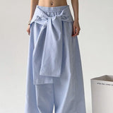 Striped Casual Tie Waist Wide Leg Pants