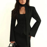 Scarf Collar Commuter Blazer