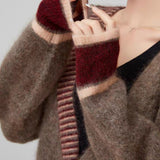Long Sleeve Color-block Striped Sweater