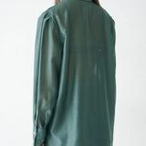 Vintage Collared Tencel Shirt Dress Two Piece Set