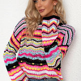 Casual Colorblock Knit Sweater
