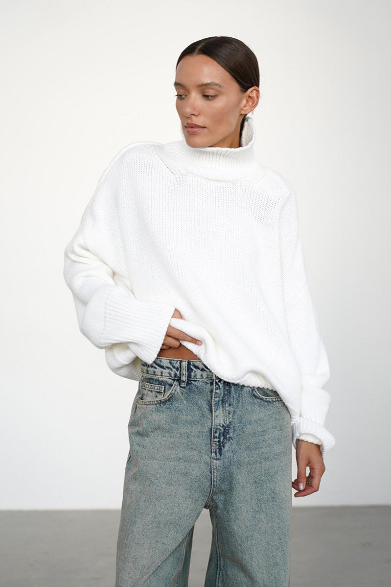 Slimming High Neck Knit Sweater