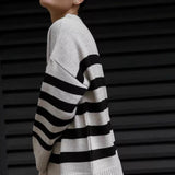 Loose Fit Striped Knit Sweater