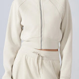 Cropped Fleece Workout Jacket