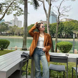 Suede Two-Button Casual Blazer