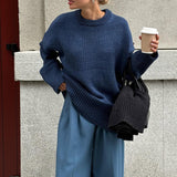 Casual Solid Color Pullover Sweater