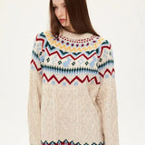Vintage Crew Neck Knitted Sweater