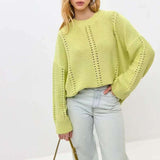 Casual Lace Knit Pullover Sweater