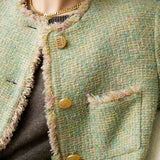 Elegant Long Sleeve Tweed Jacket