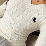 Collared Long Sleeve Knit Sweater