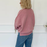 3D Applique Bow Paneled Loose Sweatshirt
