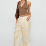 Colorblock Striped Wide-Leg Relaxed Pants