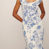 Elegant Ruffle Floral Dress