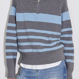 Color Block Striped Knit Sweater