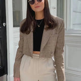 Plaid Short Casual Blazer