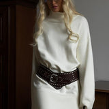 Loose Fit Long Turtleneck Sweater