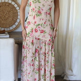 Off Shoulder Ruffle High Low Hem Floral Dress