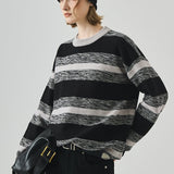 Loose Fit Round Neck Striped Sweater