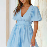 Erin Mini Dress - Blue