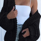 Plush Batwing Sleeve Knit Cardigan