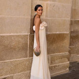 3D Flower Patchwork Sleeveless Backless Elegant Sexy Party Maxi Dress